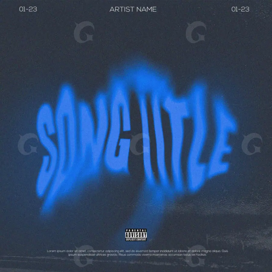 Music cover artwork “Blue Lettering”: lettering, blue tones