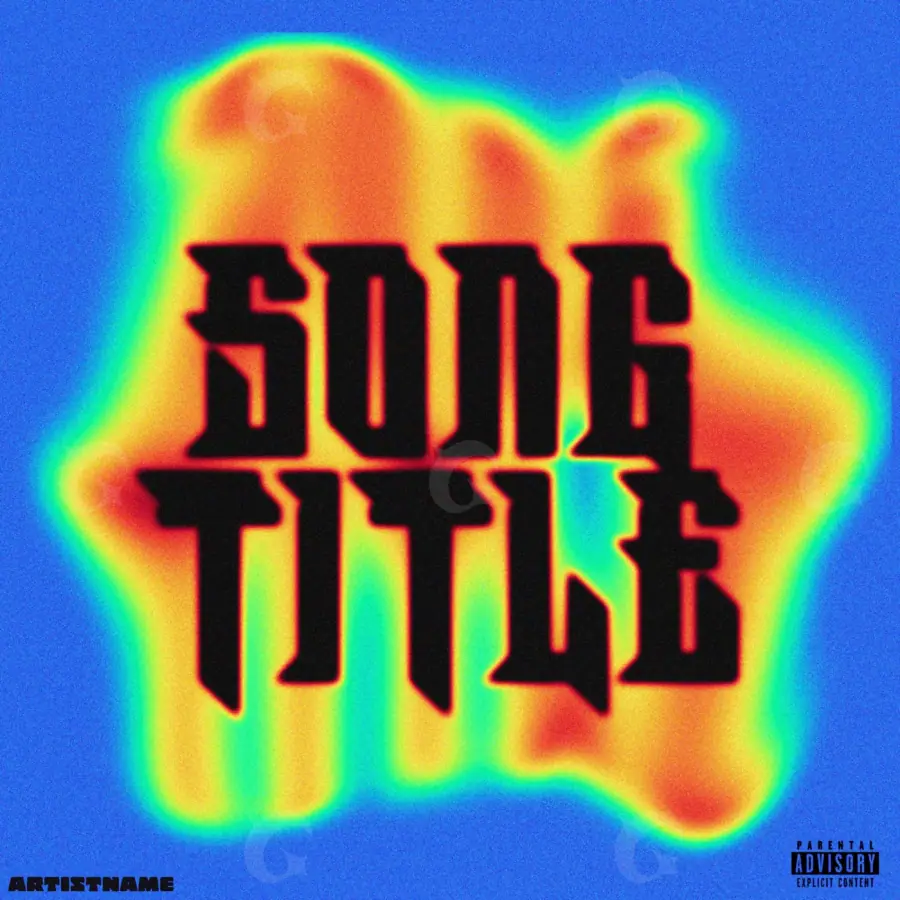 Arte de portada musical «Blue Lettering»: tipografía y abstracción; color azul