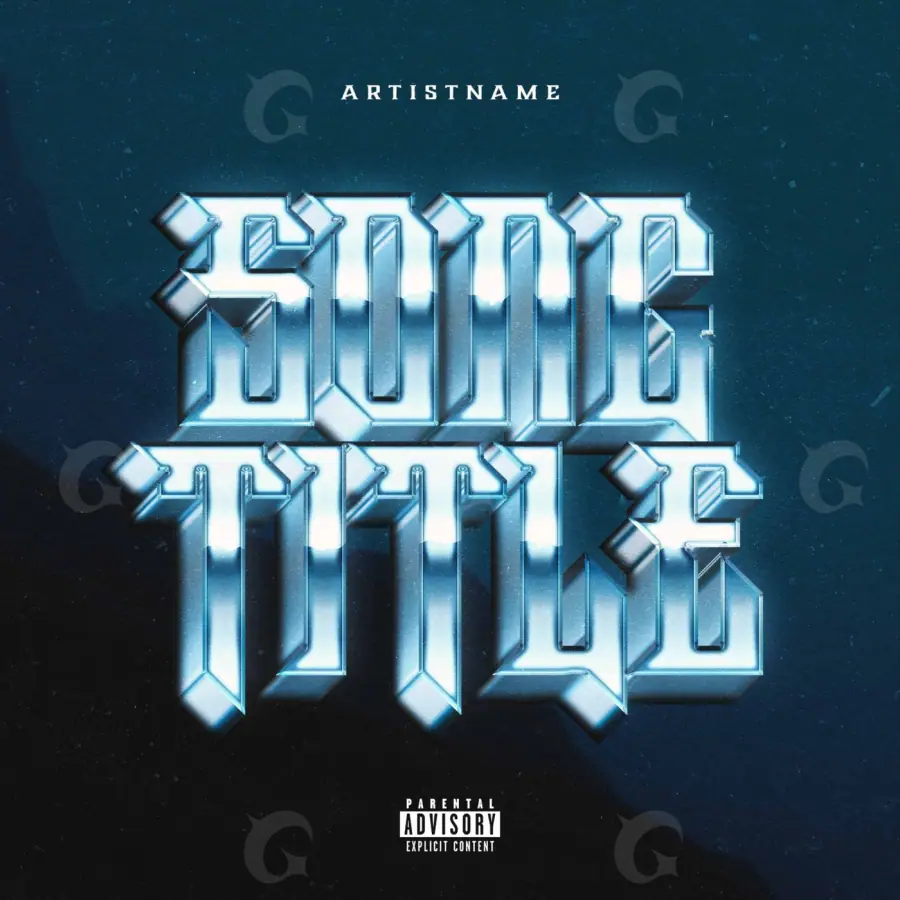 Готовая обложка для трека «Blue Lettering»: типографика; палитра — синяя