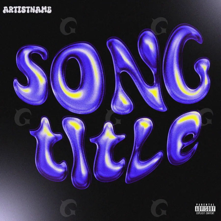 Portada para canción «Blue Lettering»: tipografía y abstracción; color azul