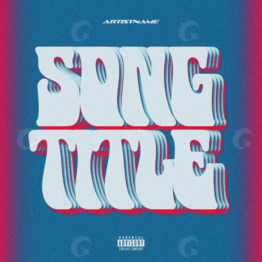 Обложка для песни «Blue Lettering»: типографика; палитра — синяя