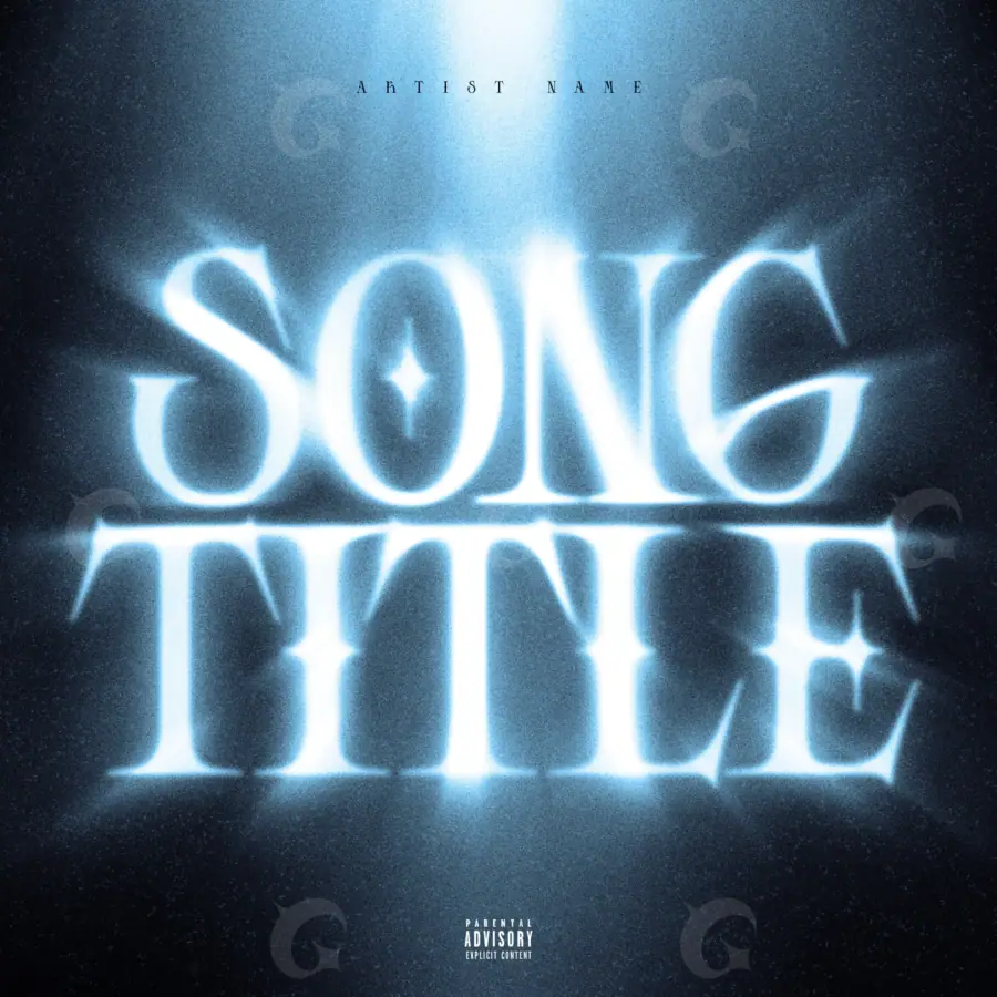 Premade cover art “Blue Lettering”: lettering, blue tones