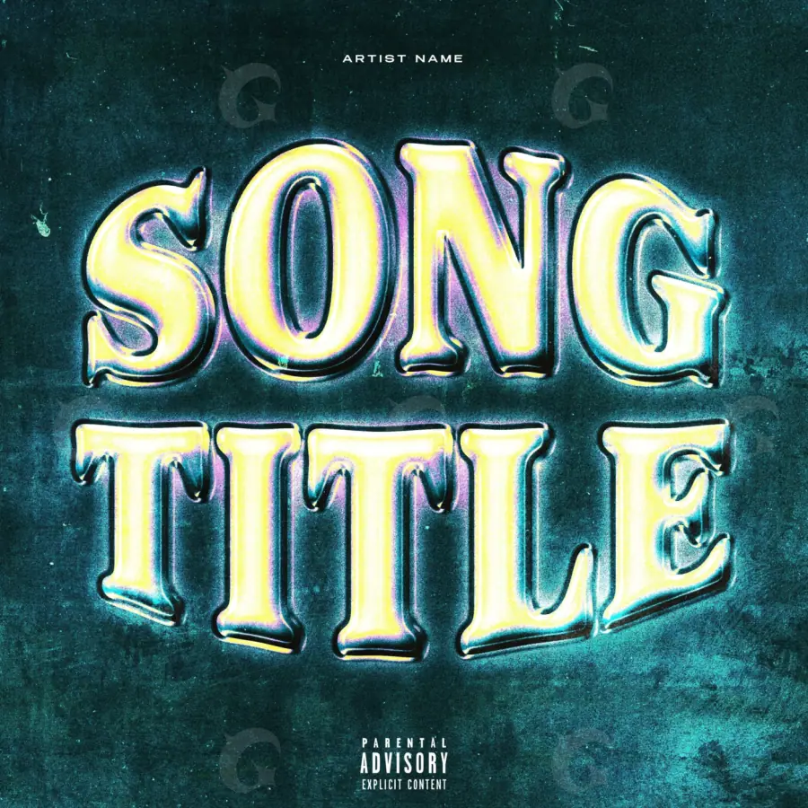 Arte de portada musical «Blue Lettering»: tipografía; color azul