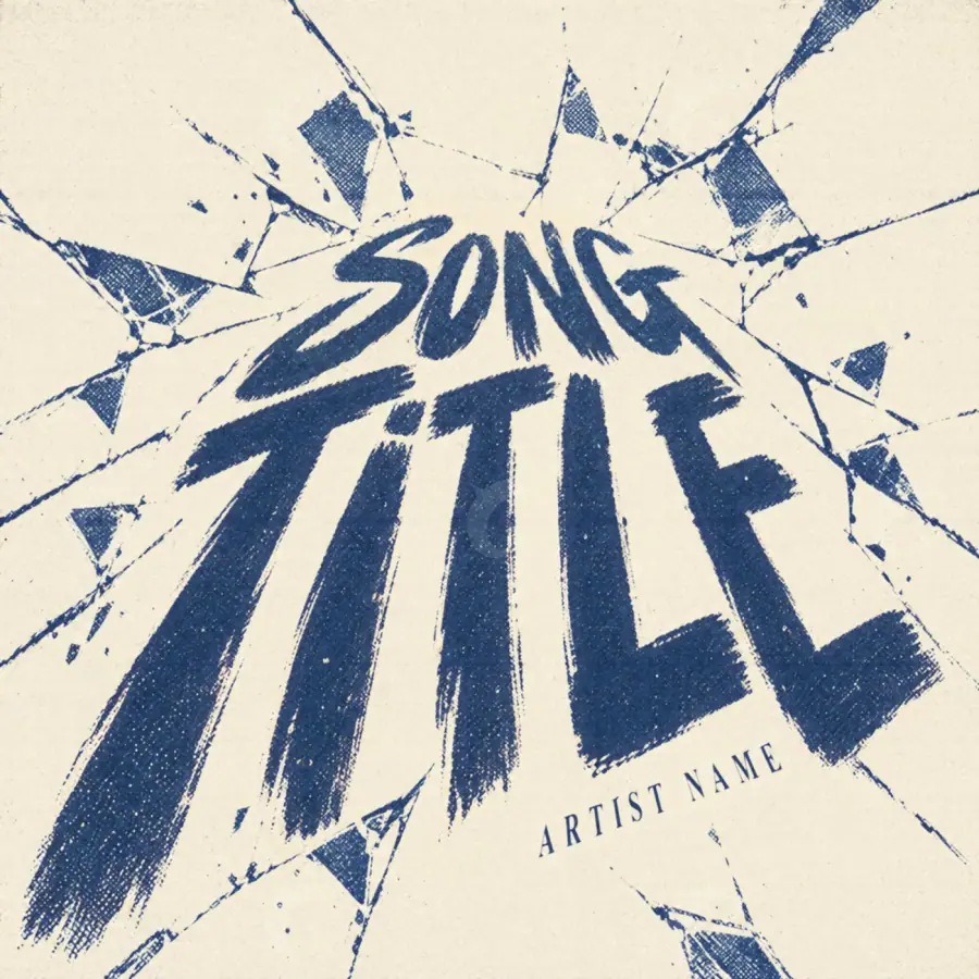 Premade cover art “Blue Lettering”: lettering, blue tones
