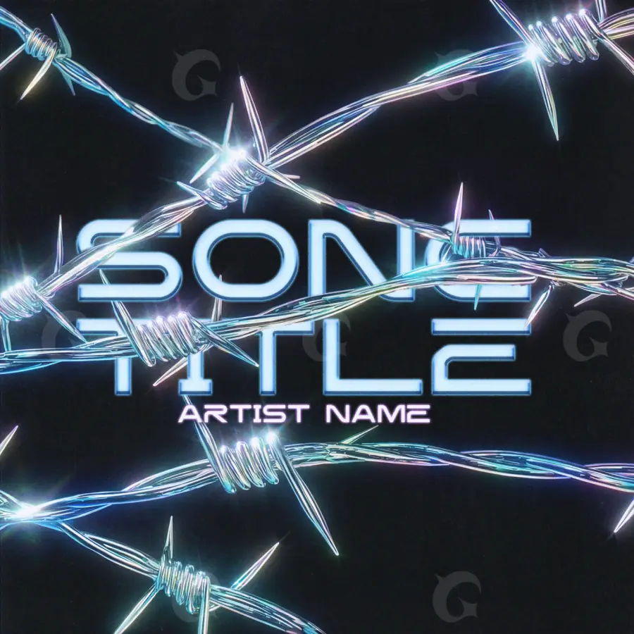 Music cover artwork “Blue Lettering”: lettering, blue tones