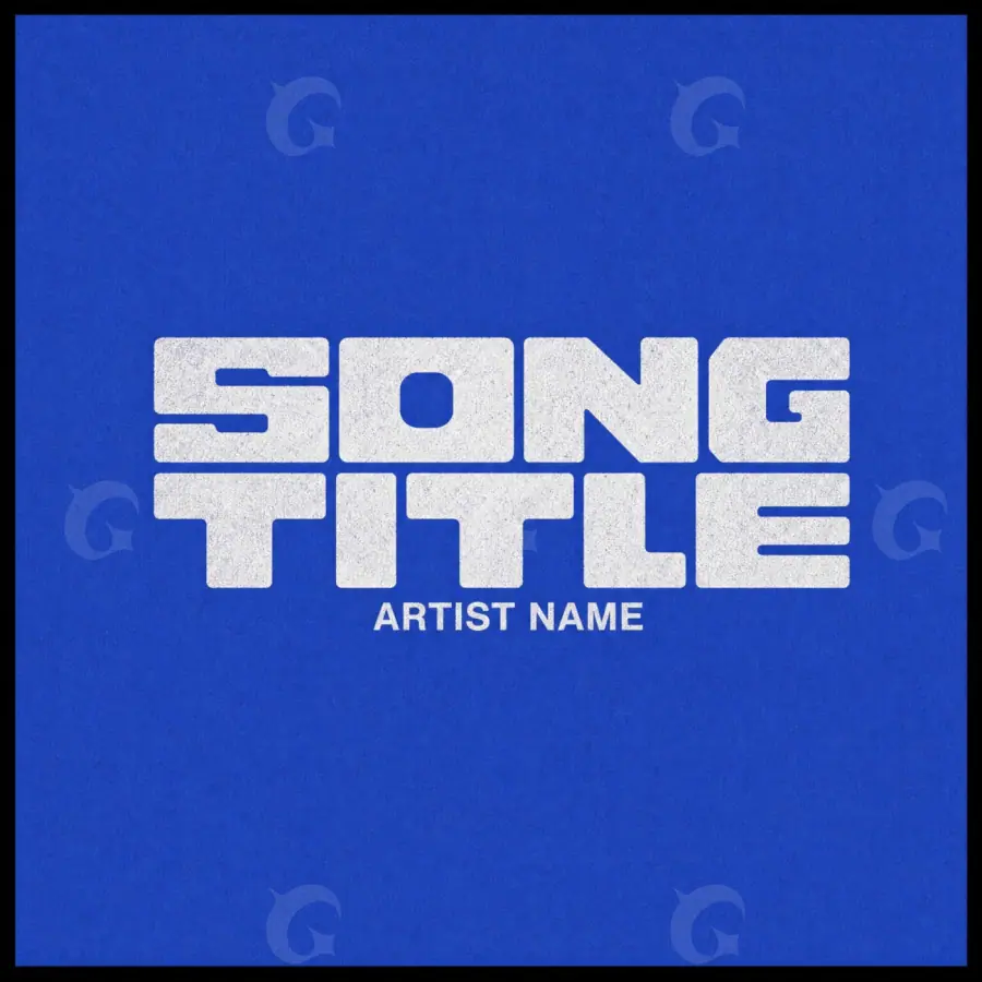 Готовая обложка для трека «Blue Lettering»: типографика; палитра — синяя