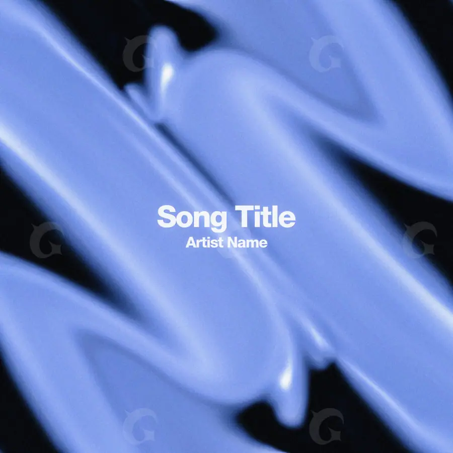 Готовая обложка для трека «Blue Lettering»: типографика; палитра — синяя