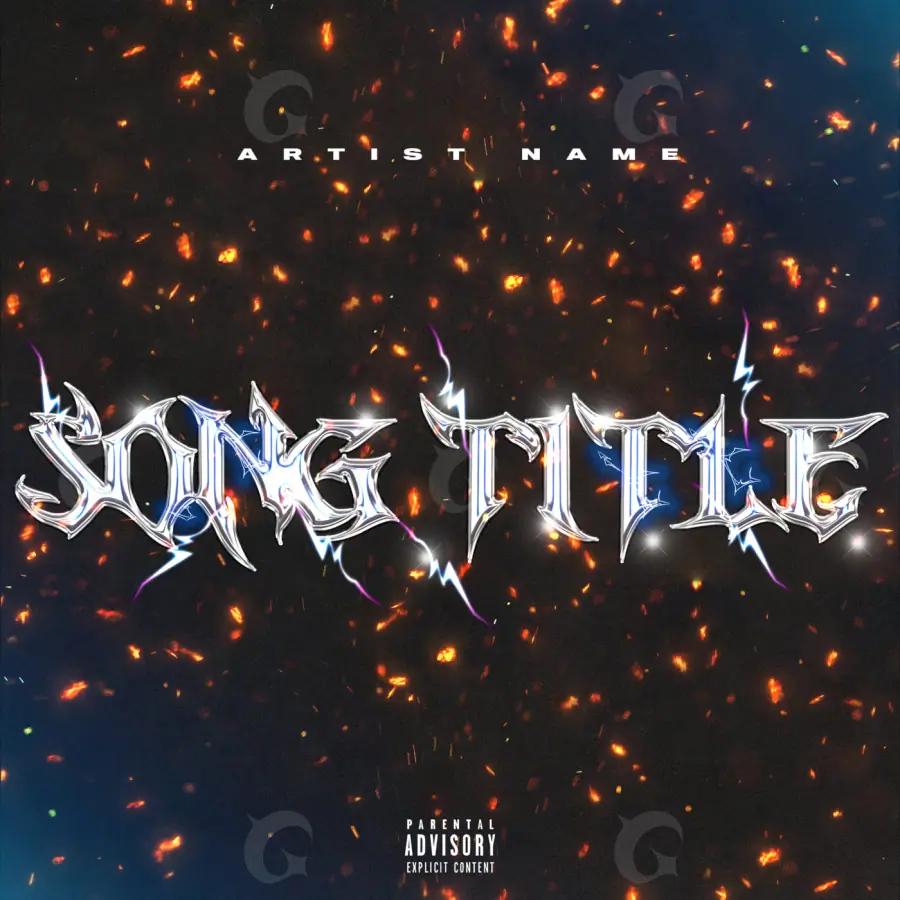 Portada para canción «Blue Lettering»: tipografía; color azul
