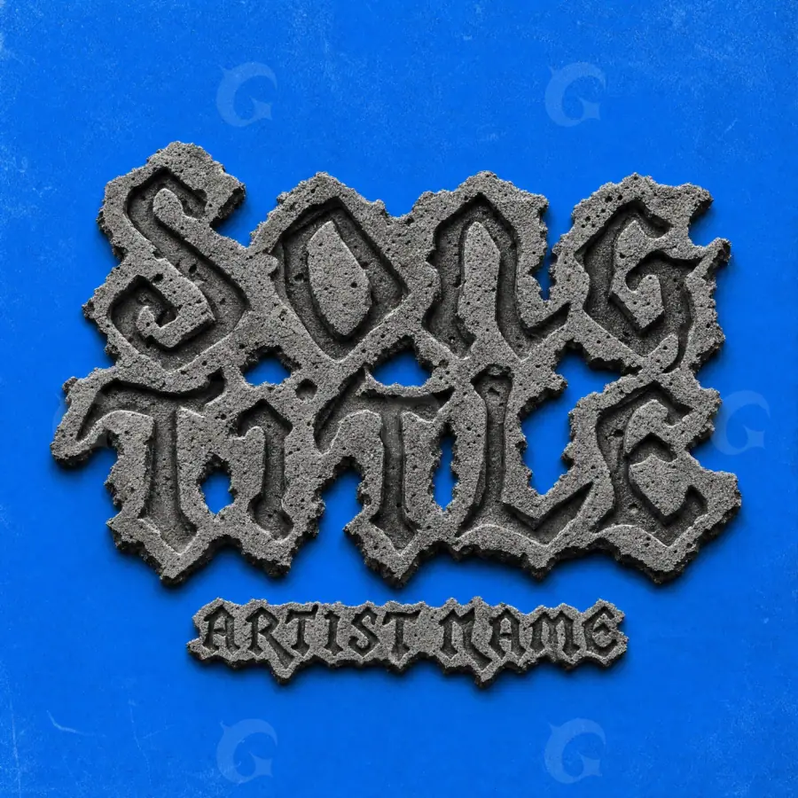 Premade cover art “Blue Lettering”: lettering and abstract, blue tones
