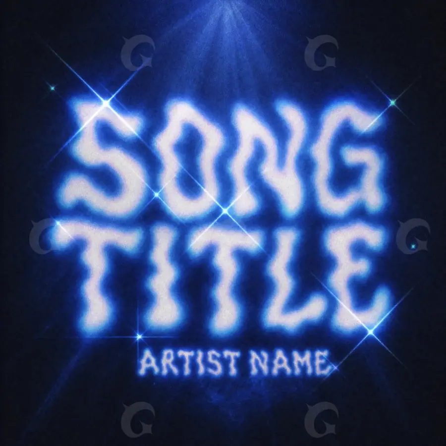 Обложка для песни «Blue Lettering»: типографика; палитра — синяя