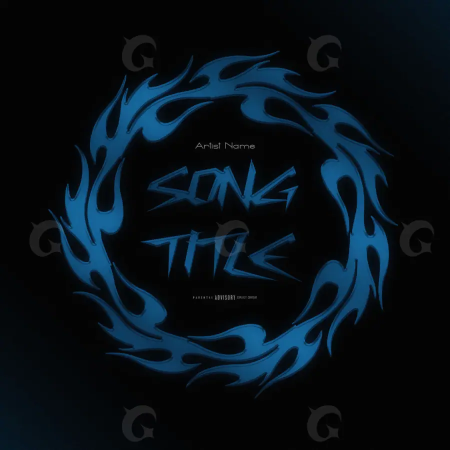 Premade cover art “Blue Lettering”: lettering, blue tones
