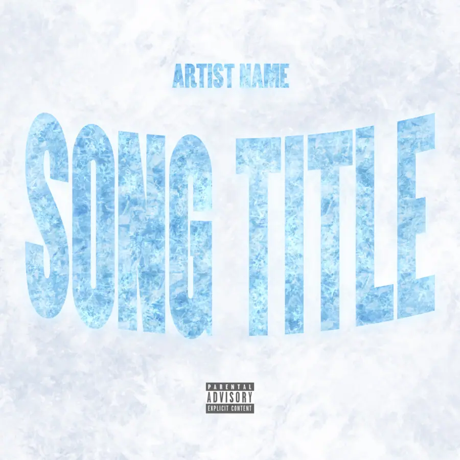 Arte de portada musical «Blue Lettering»: tipografía; color azul