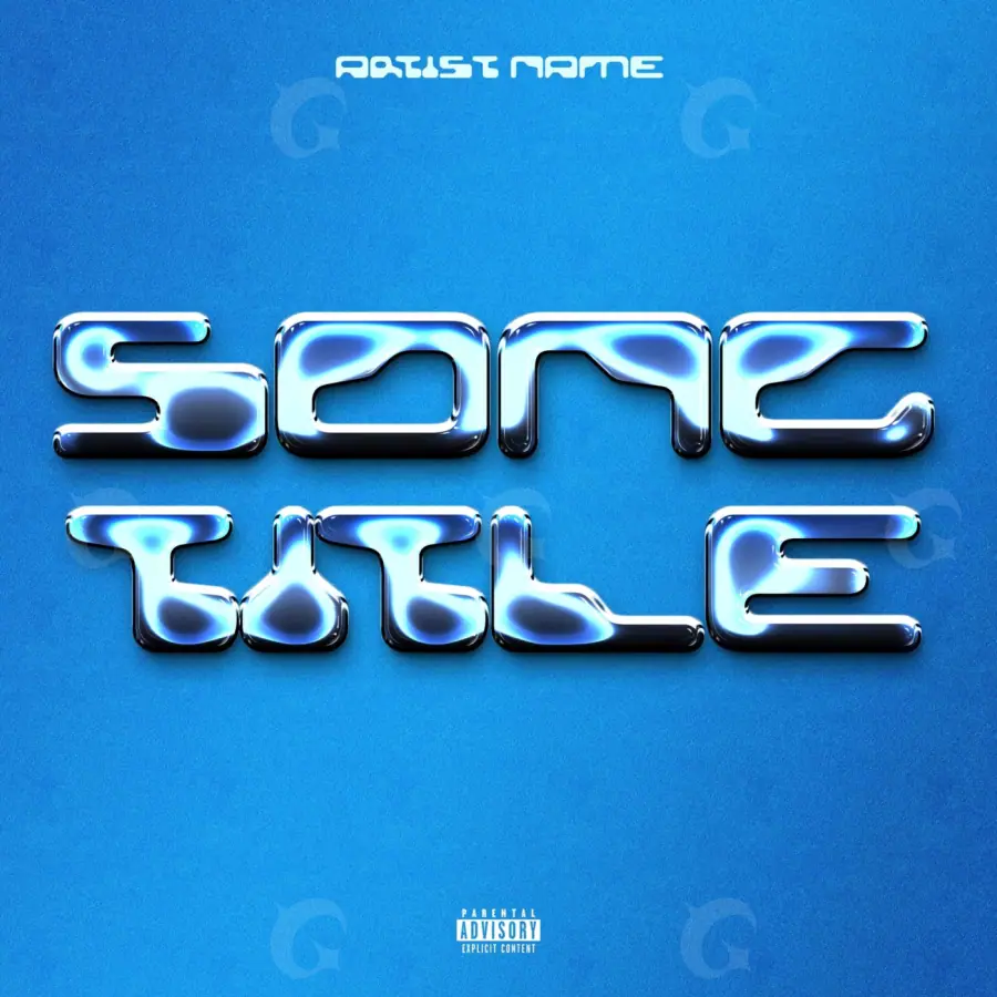 Portada para canción «Blue Lettering»: tipografía; color azul