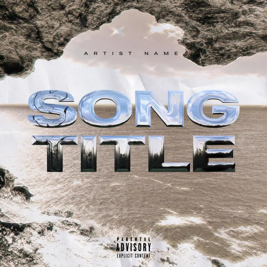Arte de portada musical «Blue Lettering»: tipografía; color azul