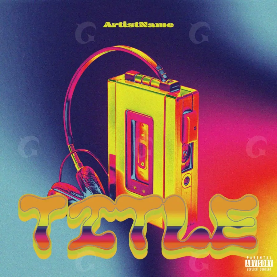 Arte de portada musical «Blue Lettering»: tipografía; color azul