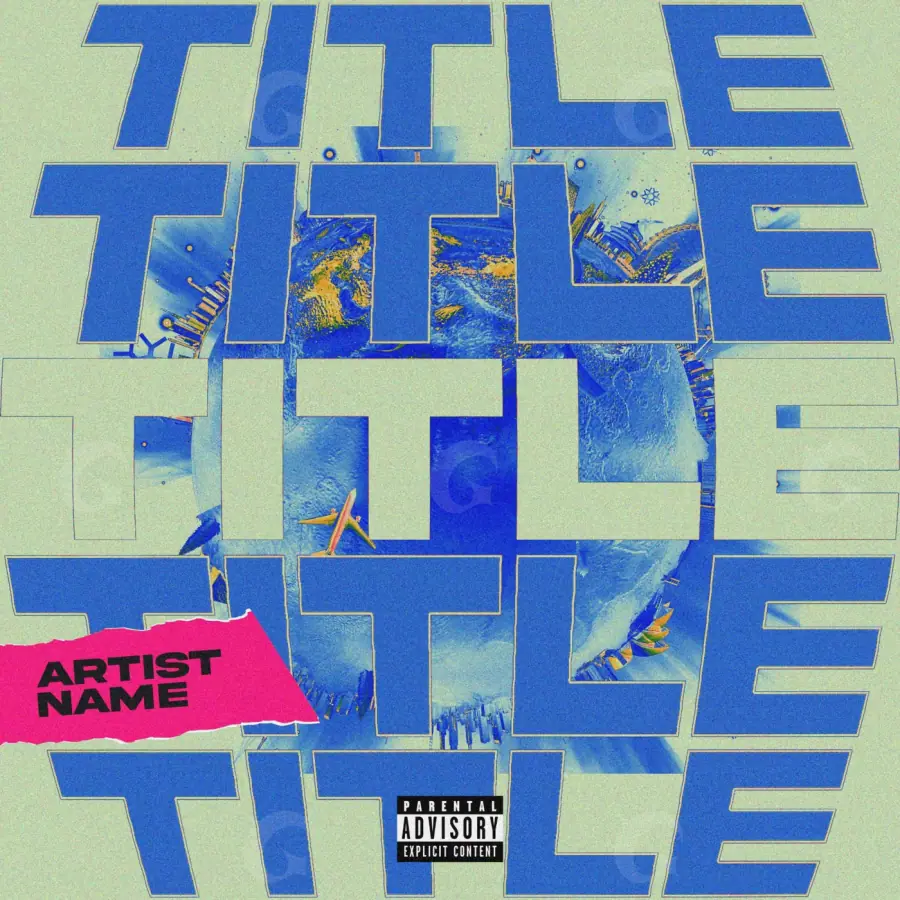 Arte de portada musical «Blue Lettering»: tipografía; color azul