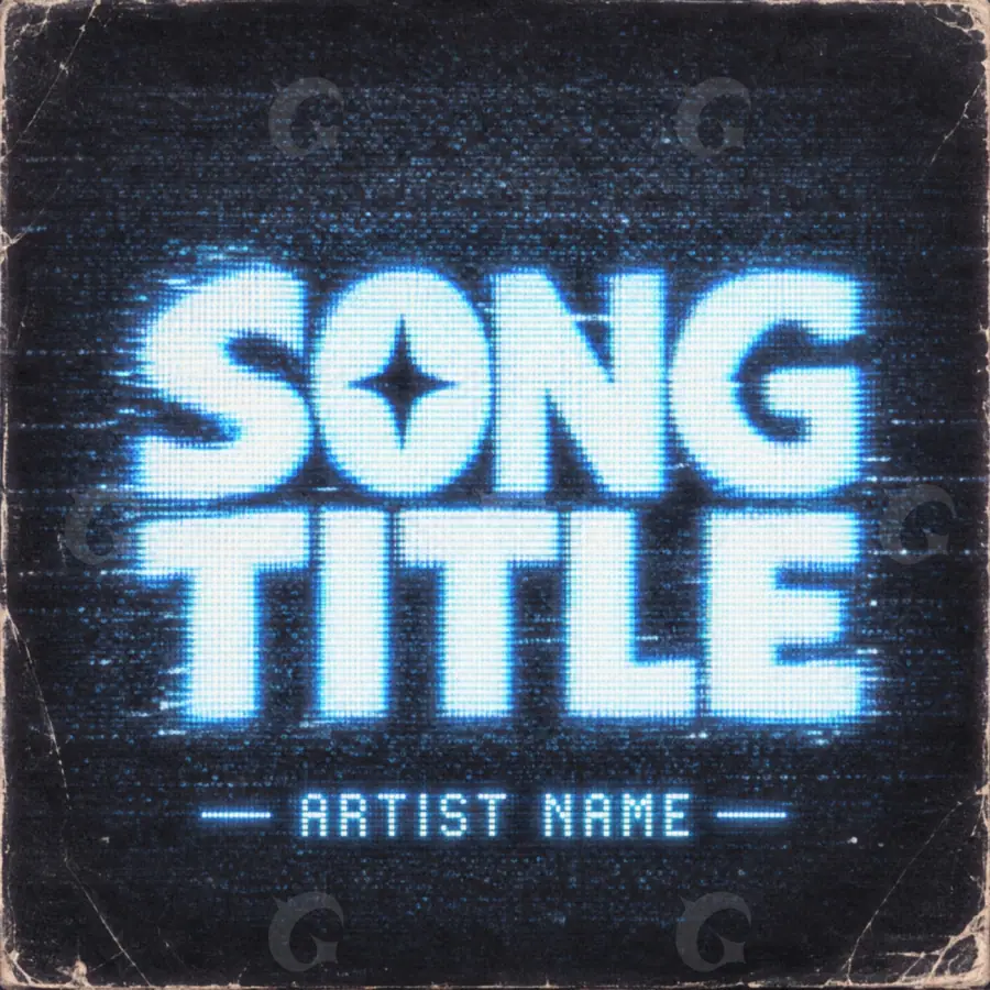 Обложка для песни «Blue Lettering»: типографика и абстракция; палитра — синяя