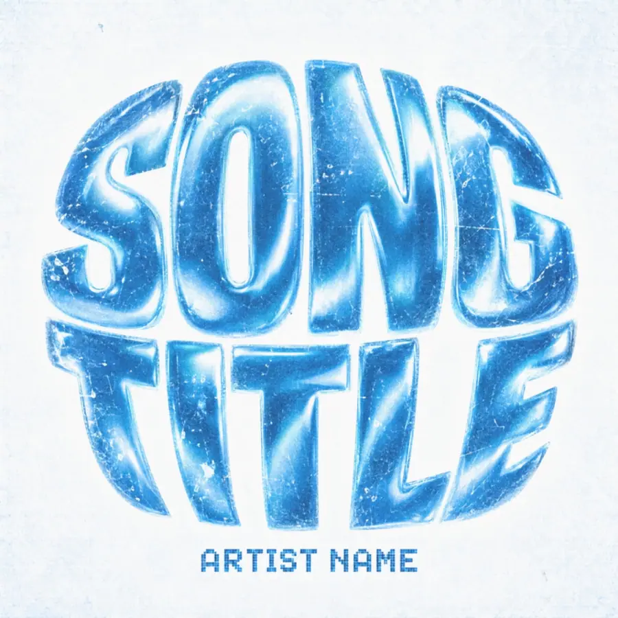 Обложка для альбома «Blue Lettering»: типографика и абстракция; палитра — синяя