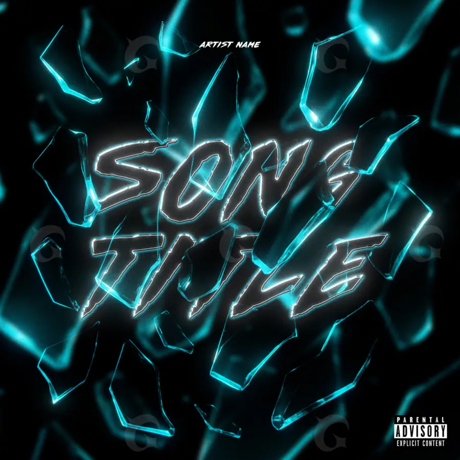 Premade cover art “Blue Lettering”: lettering, blue tones