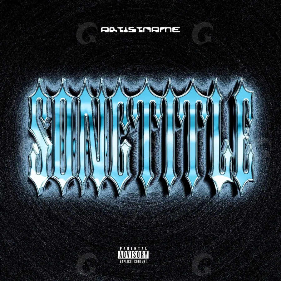 Music cover artwork “Blue Lettering”: lettering, blue tones