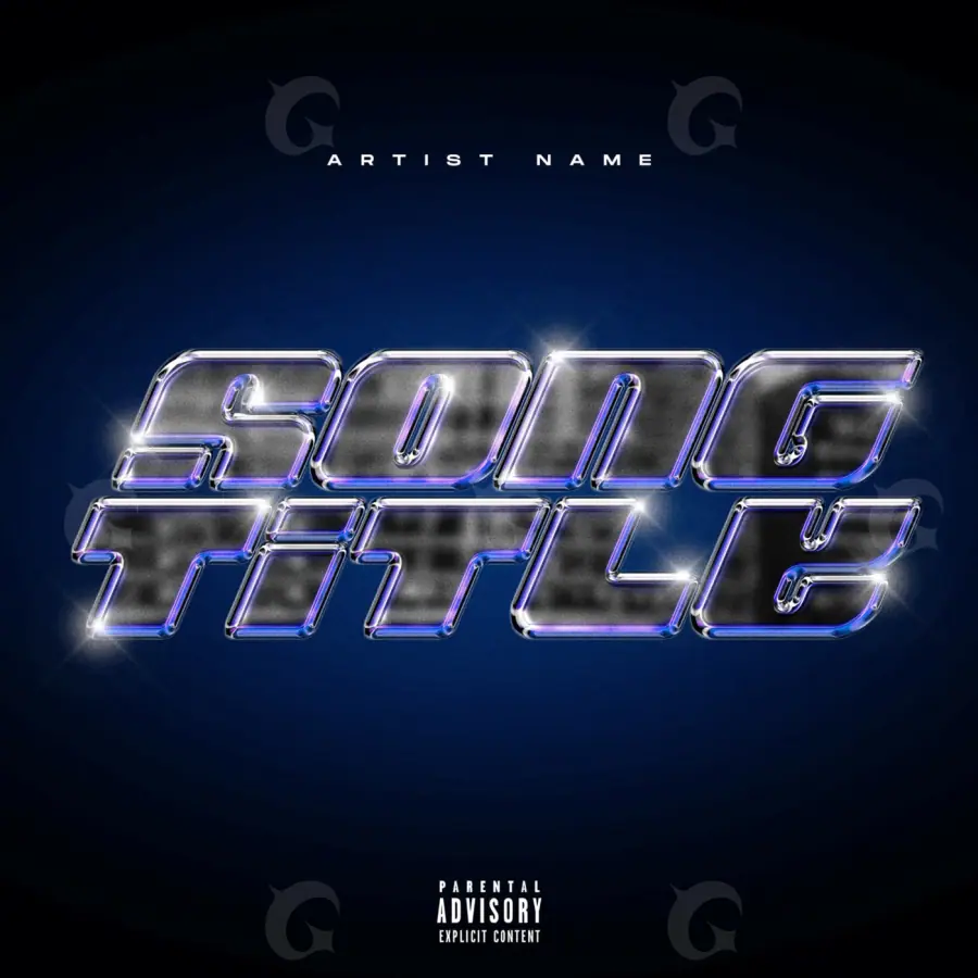 Portada para canción «Blue Lettering»: tipografía; color azul