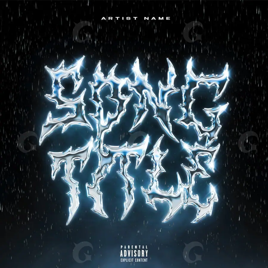 Music cover artwork “Blue Lettering”: lettering, blue tones
