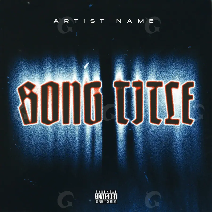 Music cover artwork “Blue Lettering”: lettering, blue tones