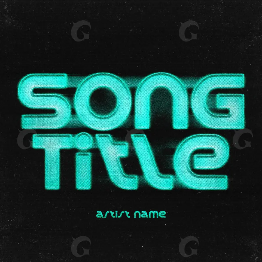 Готовая обложка для трека «Blue Lettering»: типографика; палитра — синяя