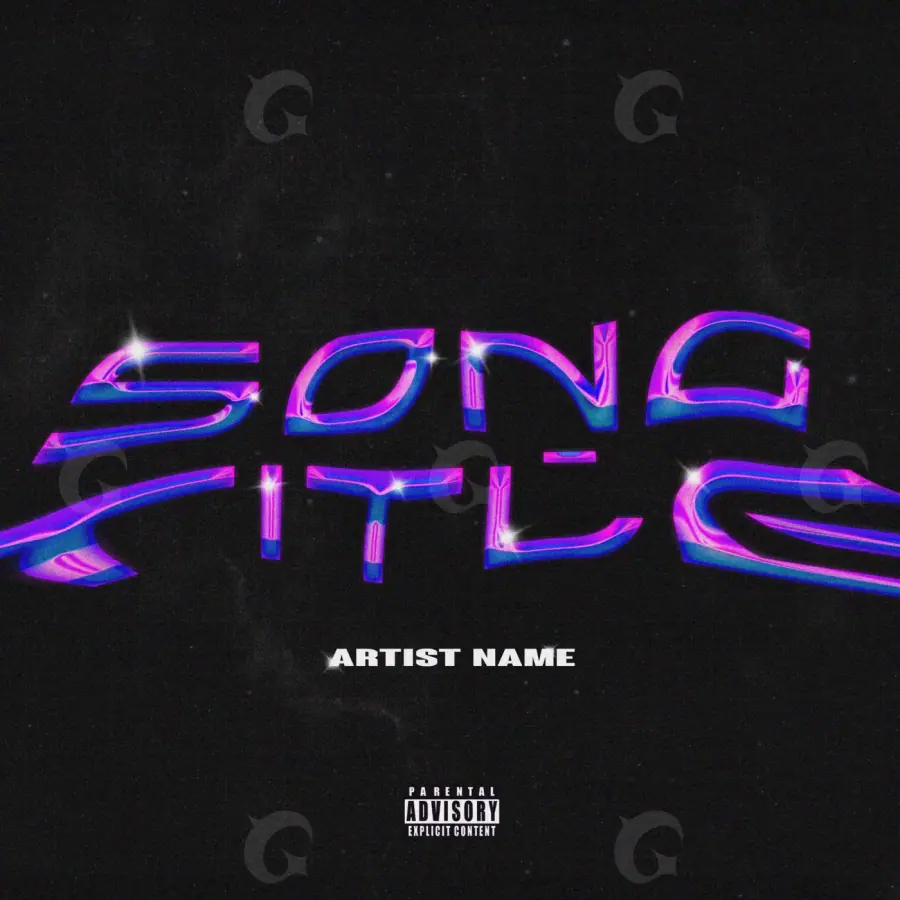 Music cover artwork “Blue Lettering”: lettering and abstract, blue tones