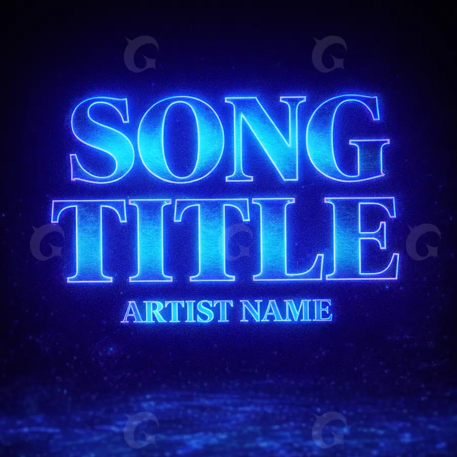 Готовая обложка для трека «Blue Lettering»: типографика; палитра — синяя