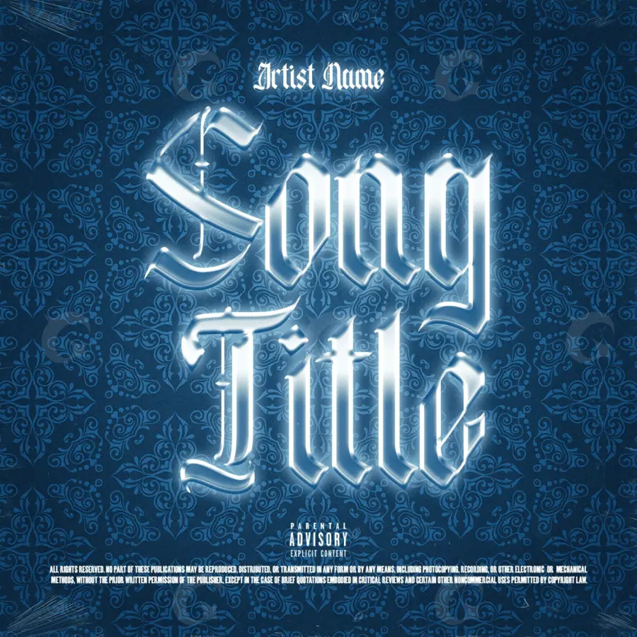 Обложка для альбома «Blue Lettering»: типографика; палитра — синяя