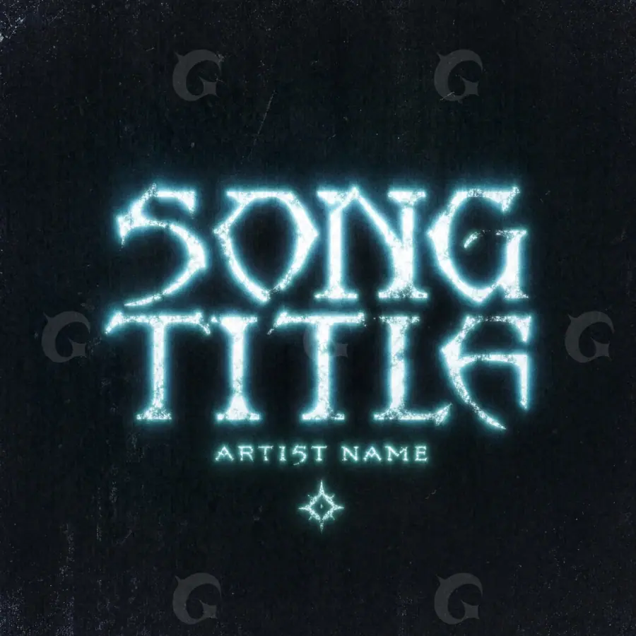 Обложка для песни «Blue Lettering»: типографика; палитра — синяя