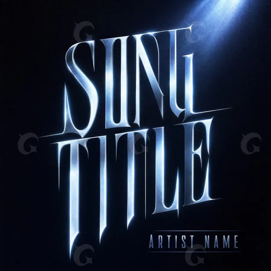 Обложка для песни «Blue Lettering»: типографика; палитра — синяя
