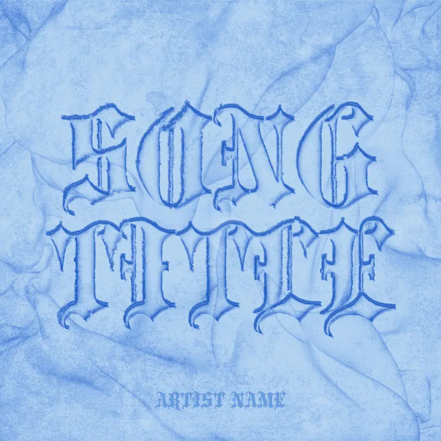 Portada para canción «Blue Lettering»: tipografía; color azul