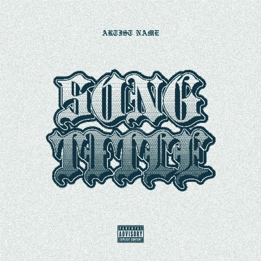 Portada para canción «Blue Lettering»: tipografía; color azul