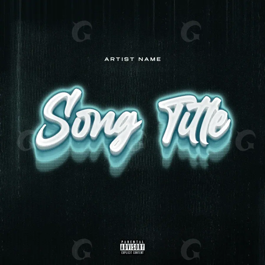 Music cover artwork “Blue Lettering”: lettering, blue tones