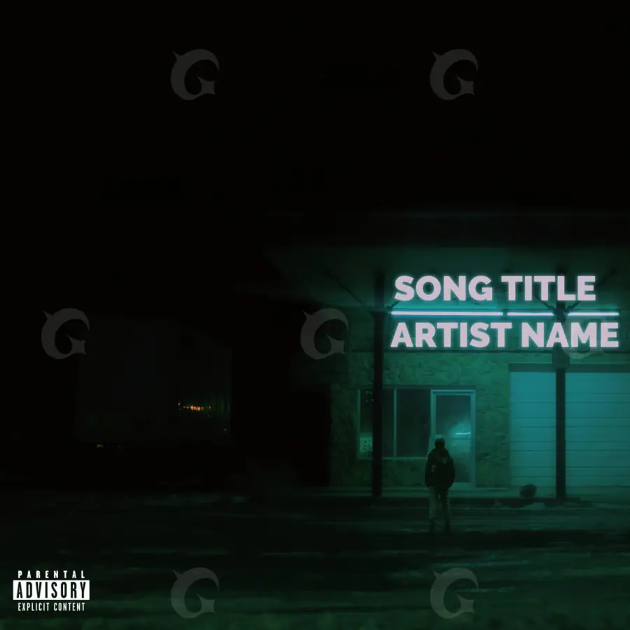 Arte de portada musical «Blue Lettering»: tipografía; color azul