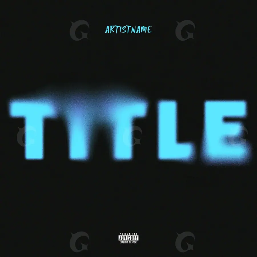 Album cover art “Blue Lettering”: lettering and abstract, blue tones