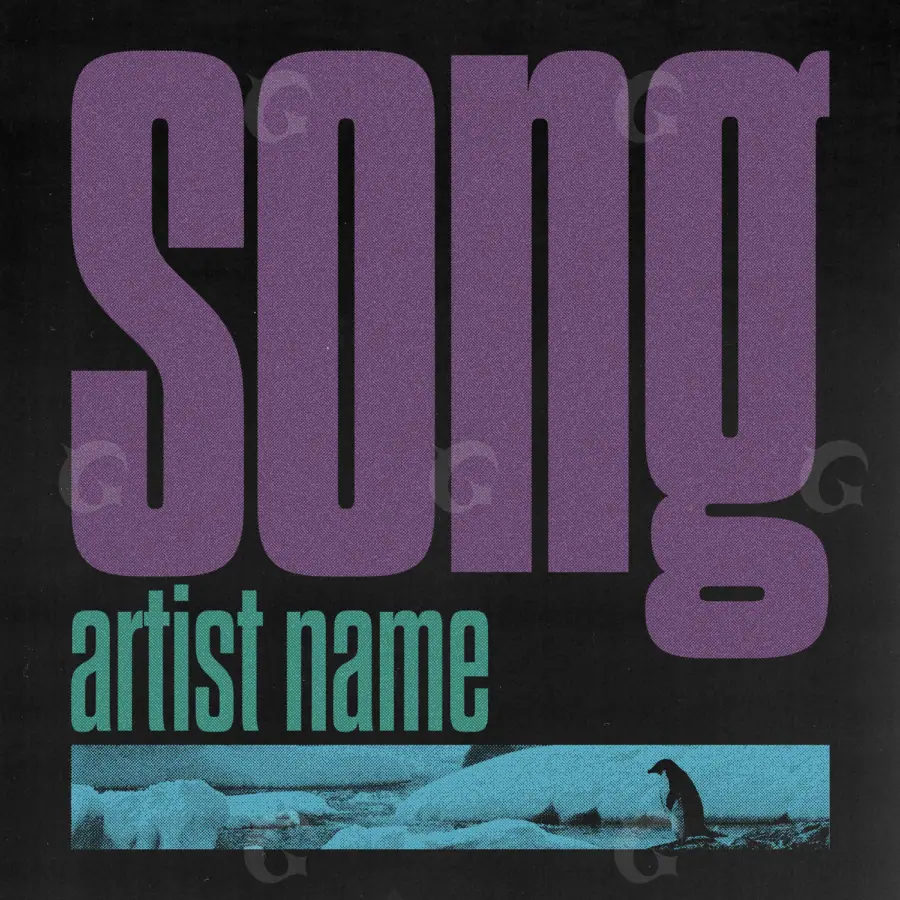 Premade cover art “Blue Lettering”: lettering, blue tones
