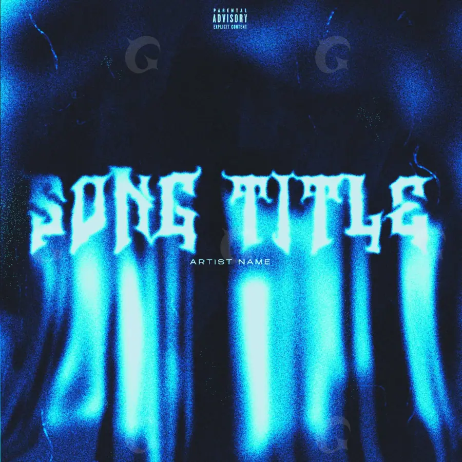 Music cover artwork “Blue Lettering”: lettering, blue tones