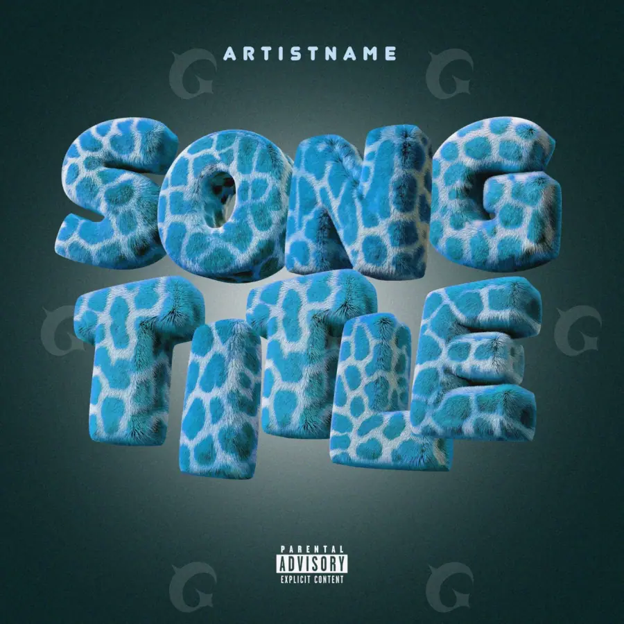 Premade cover art “Blue Lettering”: lettering and abstract, blue tones