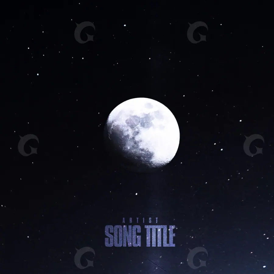 Album cover art “Blue Moon”: moon and star, blue tones