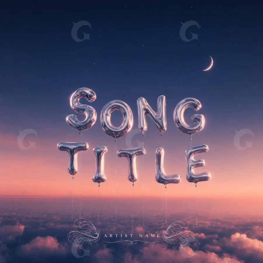 Portada para canción «Blue Moon»: luna y nube; color azul