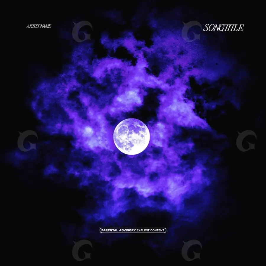 Обложка для альбома «Blue Moon»: луна и звезда; палитра — синяя