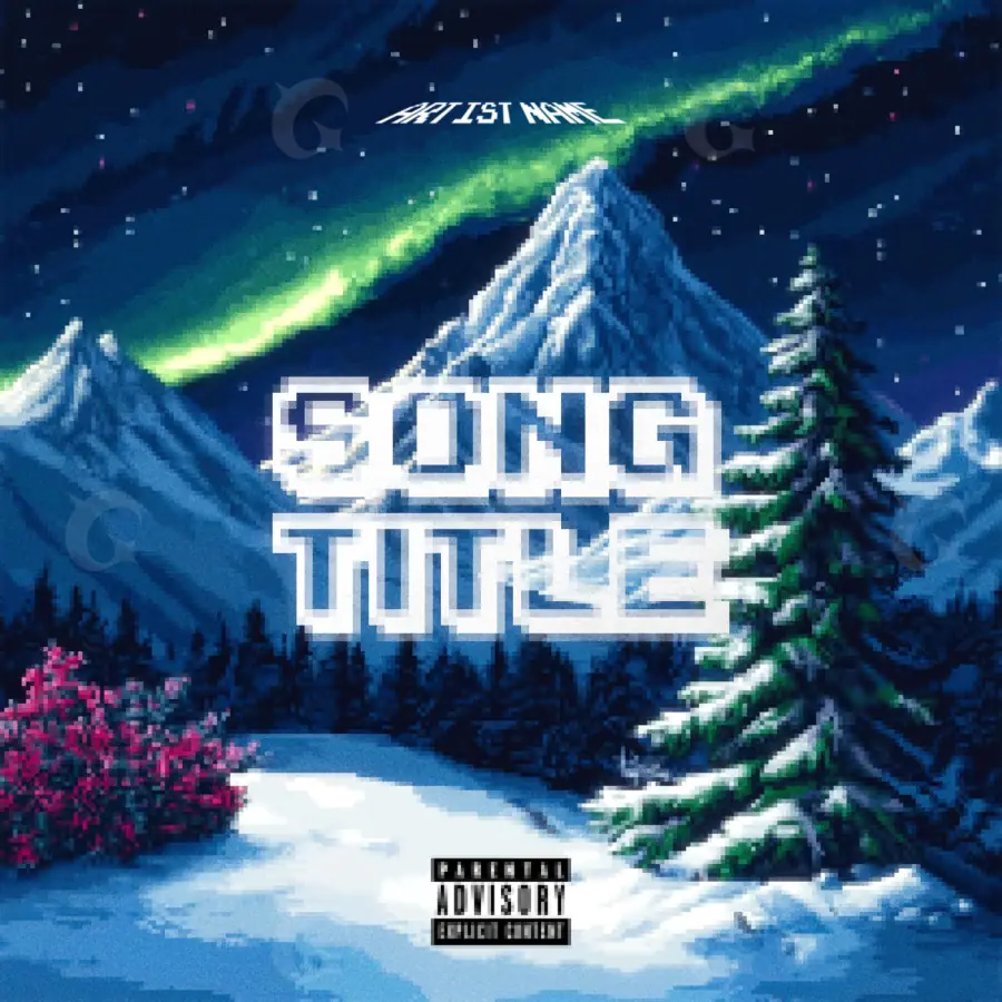 Album cover art “Blue Mountain”: mountain and snow, blue tones