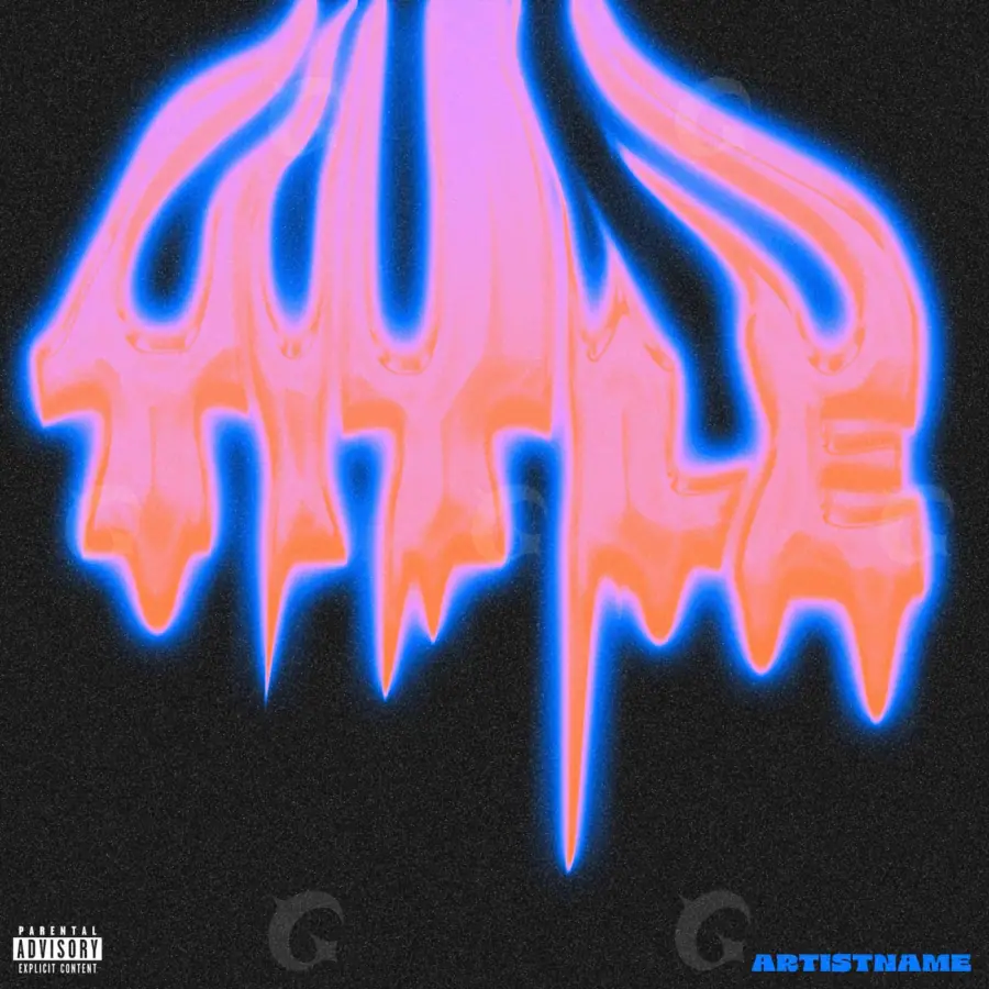 Arte de portada musical «Blue Neon»: neón; color azul