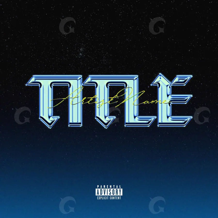 Premade cover art “Blue Neon”: neon, blue tones