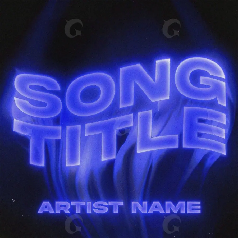 Premade cover art “Blue Neon”: neon, blue tones