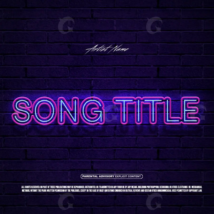 Music cover artwork “Blue Neon”: neon, blue tones