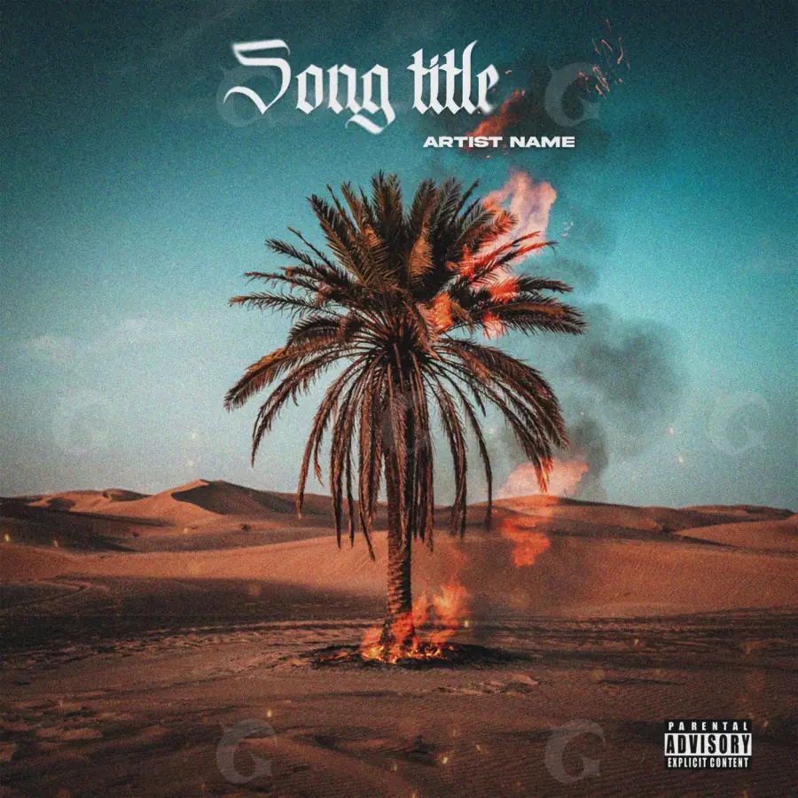 Album cover art “Blue Palm”: palm and tree, blue tones
